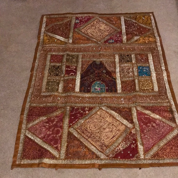 Made in India. Brilliant Multi-Media Patchwork Quilted Wall Hanging. OS - Picture 1 of 5